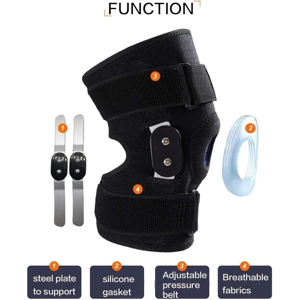 Adjustable Knee Brace Support‎ with Hinged Stabilizers for Running Fitness XXL